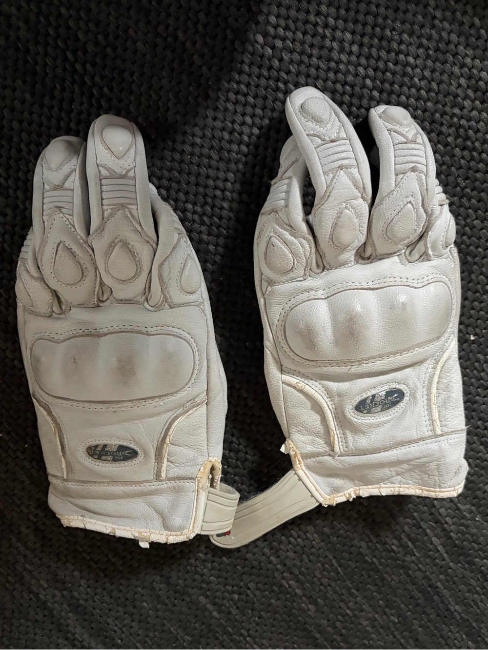 White Protective Motorcycle Gloves - Brand Rocket - Large